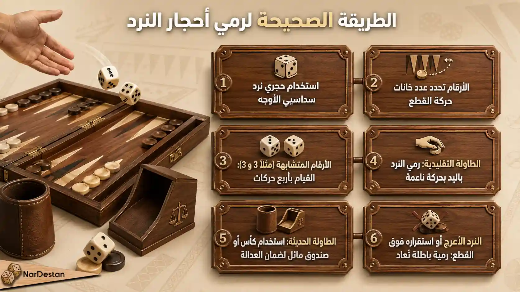 الطريقة الصحيحة لرمي أحجار النرد