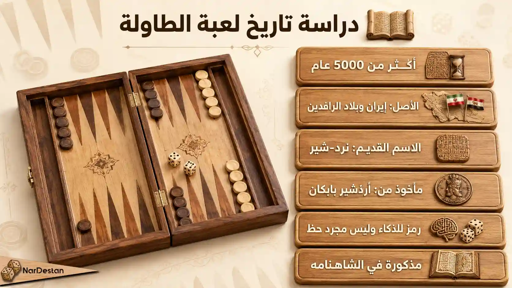 دراسة تاريخ لعبة الطاولة