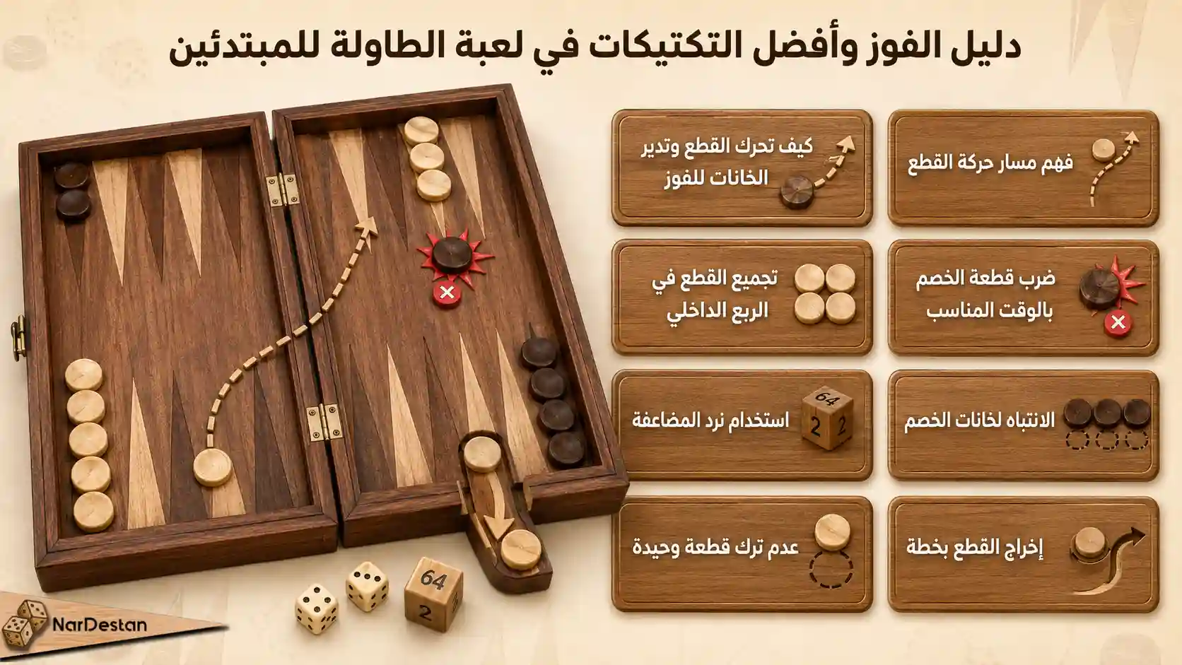 دليل الفوز وأفضل التكتيكات في لعبة الطاولة للمبتدئين