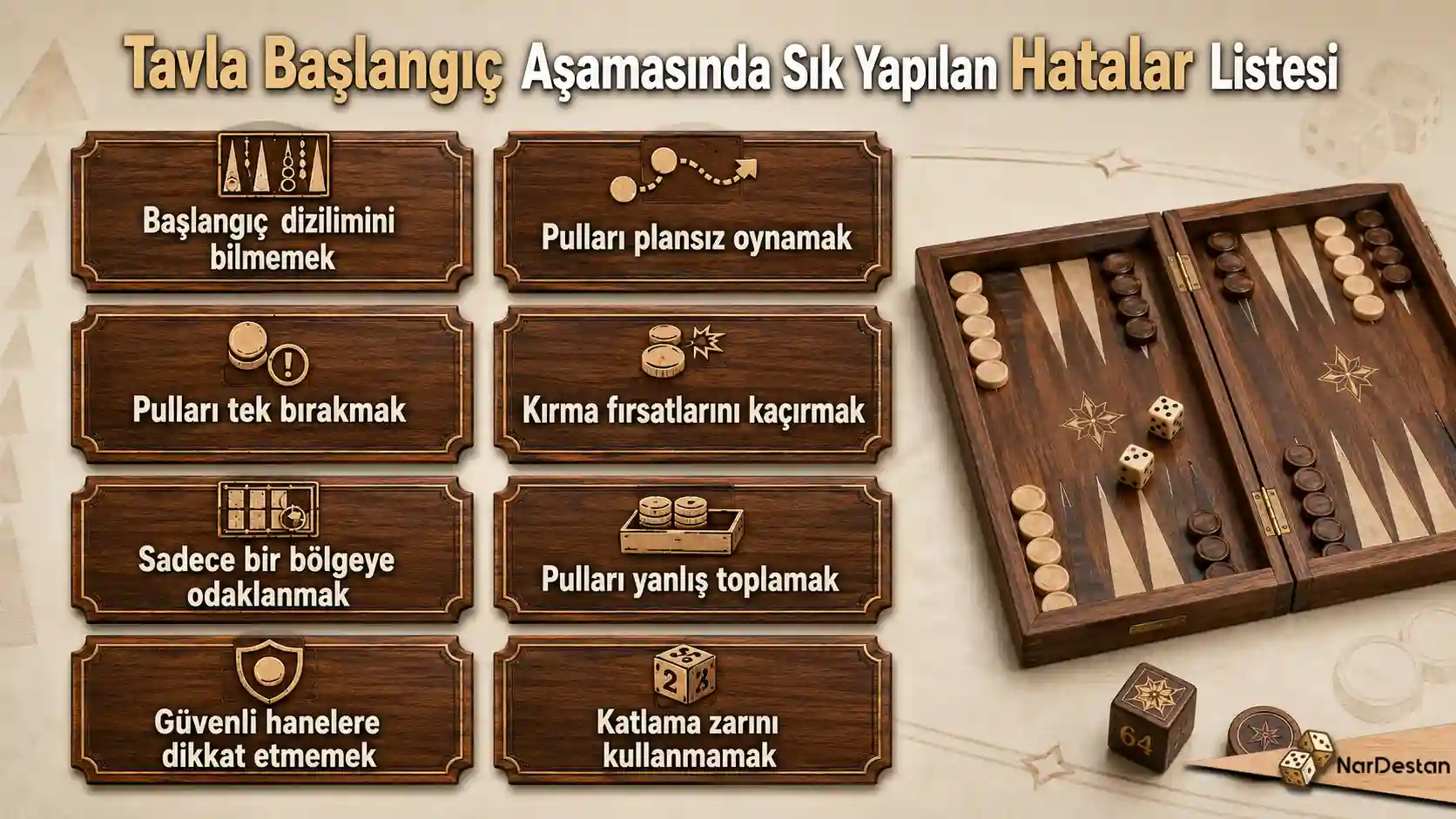 Tavla Başlangıç Aşamasında Sık Yapılan Hatalar Listesi