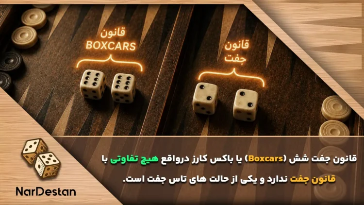 فرق باکس کارز و قانون تاس جفت در تخته نرد 