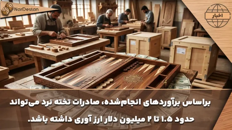 درآمد صادرات تخته نرد 