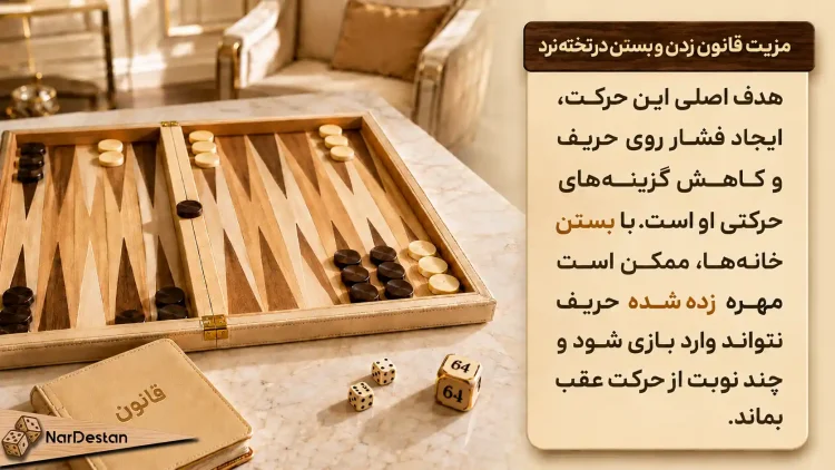 هدف از اجرای قانون زدن و بستن تخته نرد چیست؟